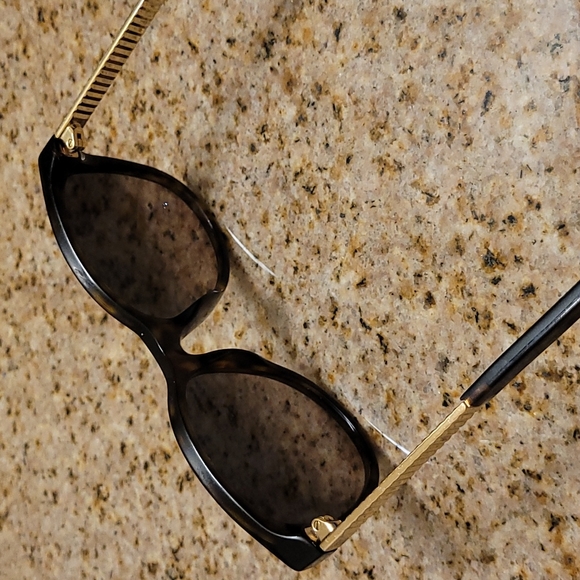 ROLEX Sunglasses vintage  engraved gold plated crown browline temple oval
